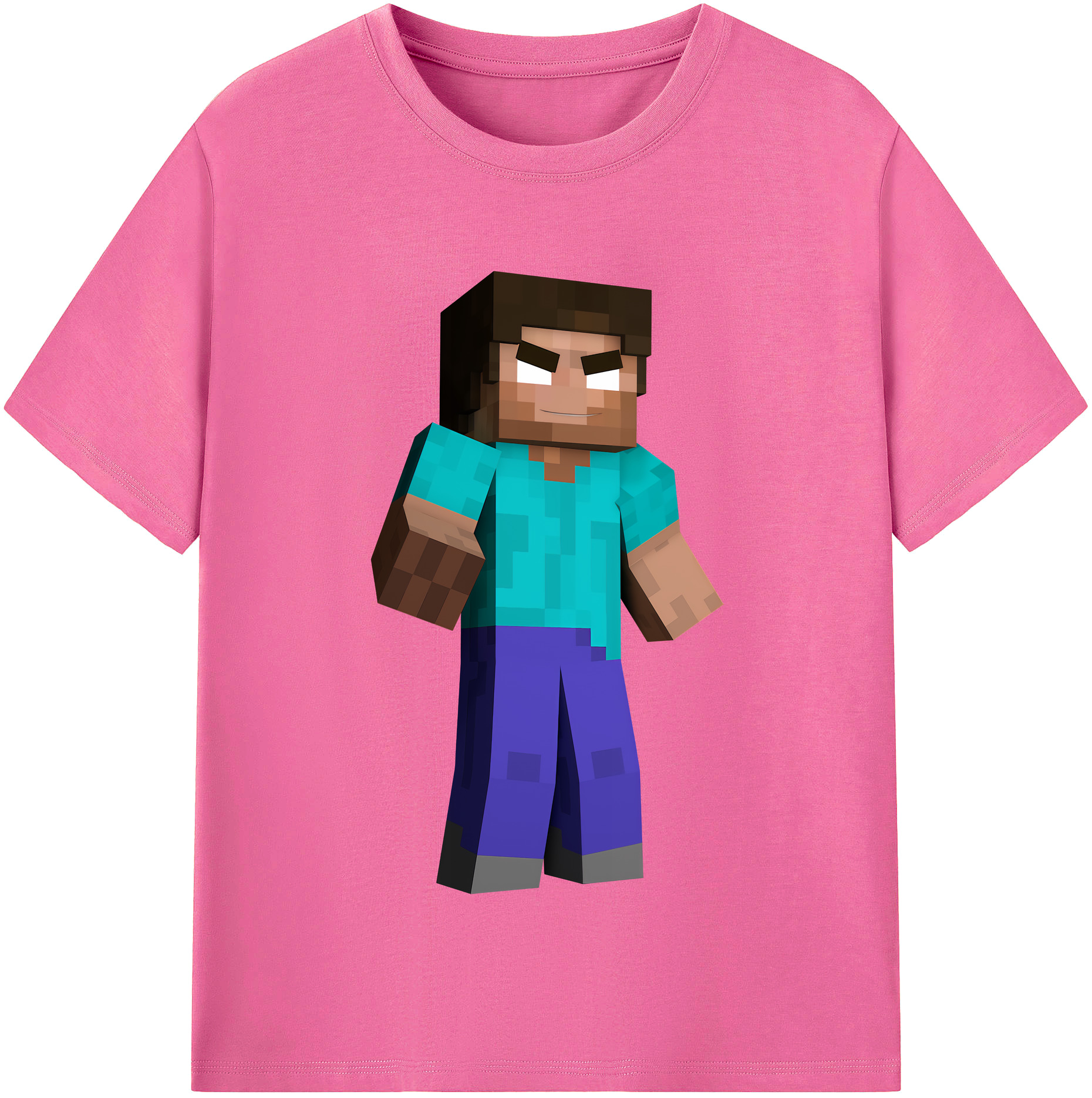 （画像用） マインクラフト ブロックの世界 Minecraft MC Block world レディースカジュアルプリントTシャツ（綿100％）